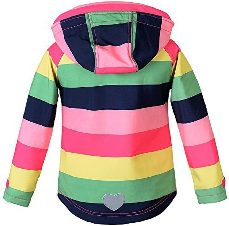 Girls Hooded Fleece Lined Windproof Softshell Windbreaker Jacket - Image 2