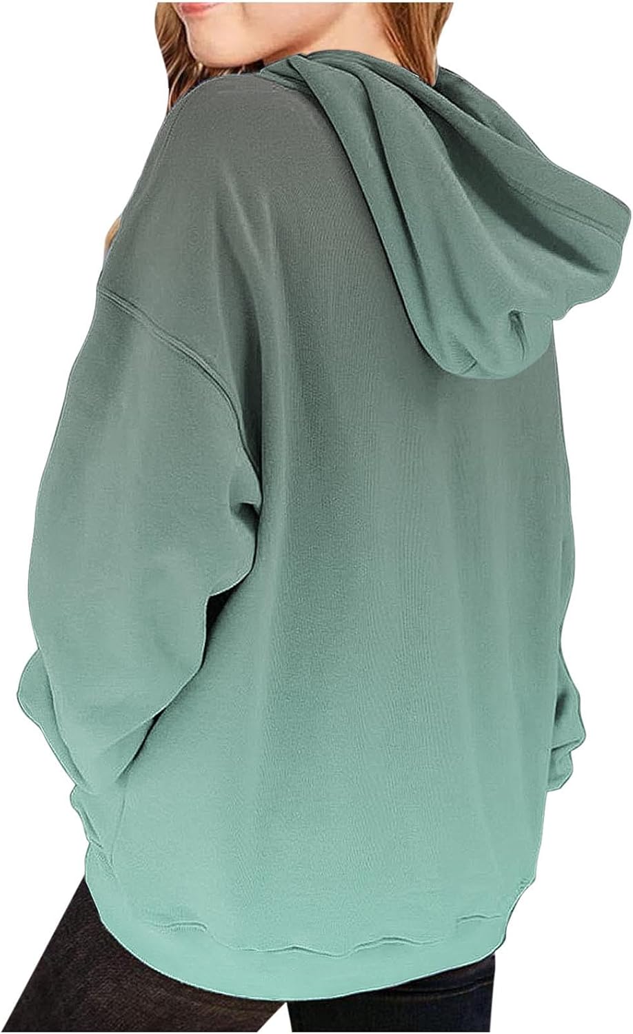 Cute Hoodies for Teen Girls Trendy Preppy Hooded Sweatshirts Oversized Long Sleeve Shirts Gradient Clothes for Girls - Image 2